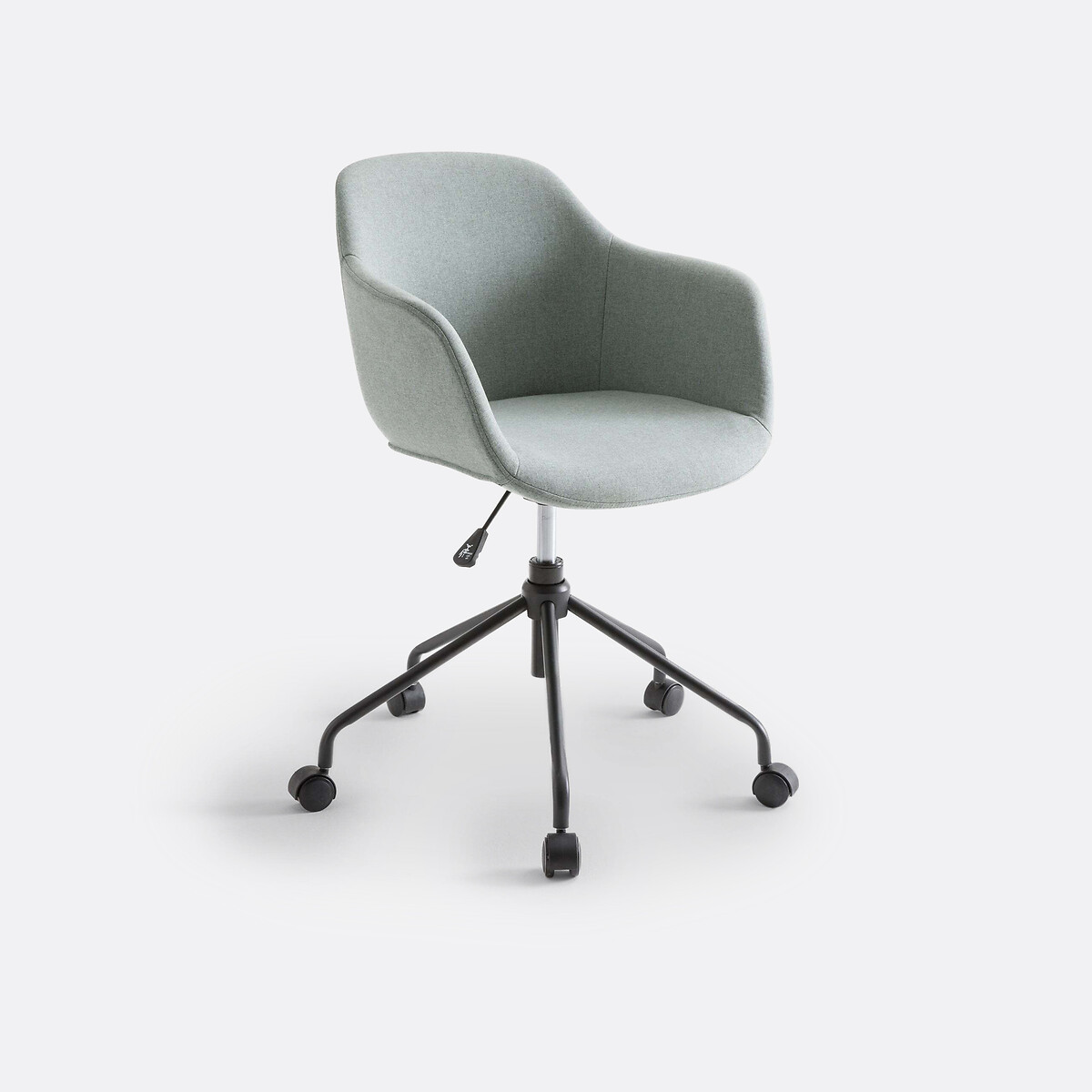 Fauteuil de bureau Halva avec assise en tissu, coque et roulettes