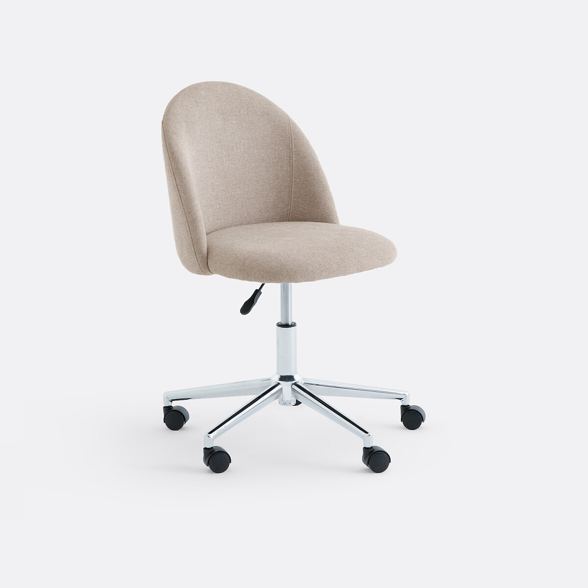Chaise de bureau Nordie en tissu texturé avec piètement chromé à roulettes