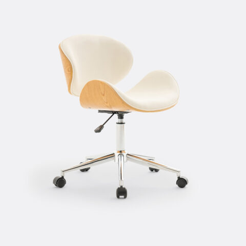 Fauteuil Zarius La Redoute Intérieurs à coque bois, assise rembourrée et piètement chromé