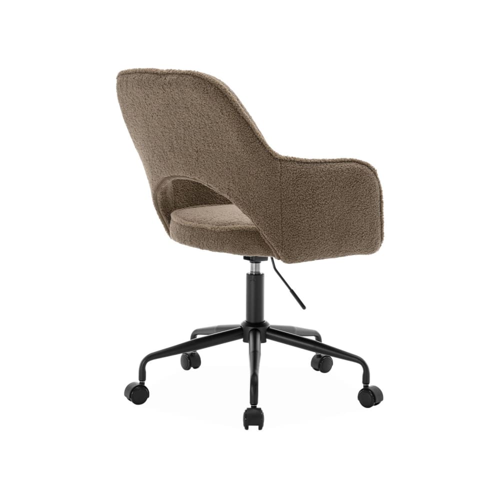 Chaise de bureau sweeek Jim en bouclette taupe avec piètement noir — vue 7