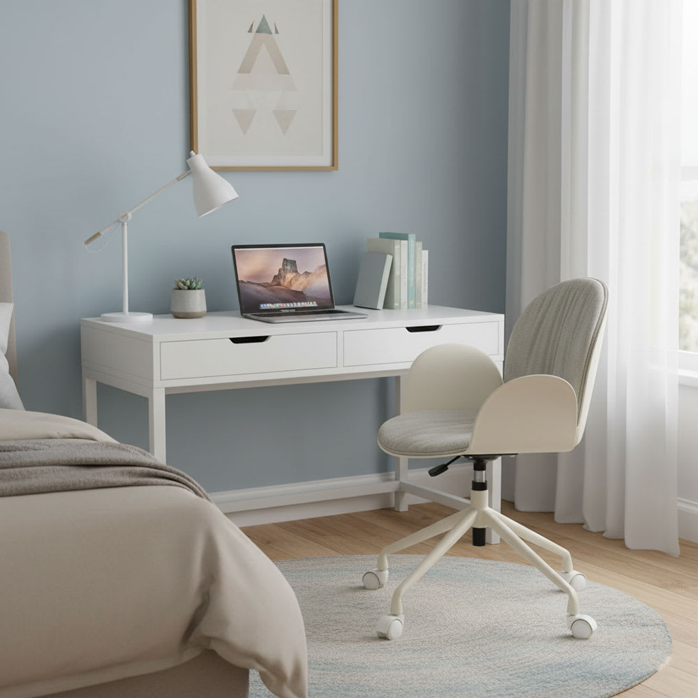 Chaise Teodora Siediti Fuori e Dentro crème avec coussin et roulettes — vue 3