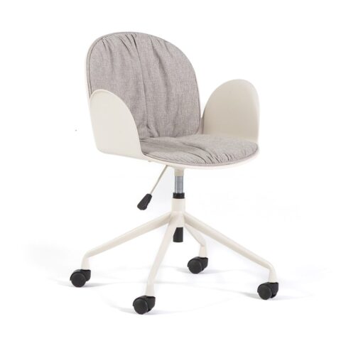 Chaise Teodora Siediti Fuori e Dentro crème avec coussin et roulettes