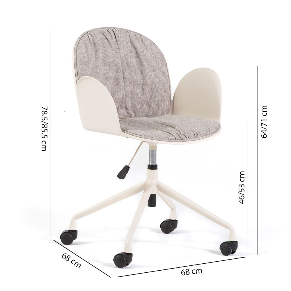 Chaise Teodora Siediti Fuori e Dentro crème avec coussin et roulettes — vue 7