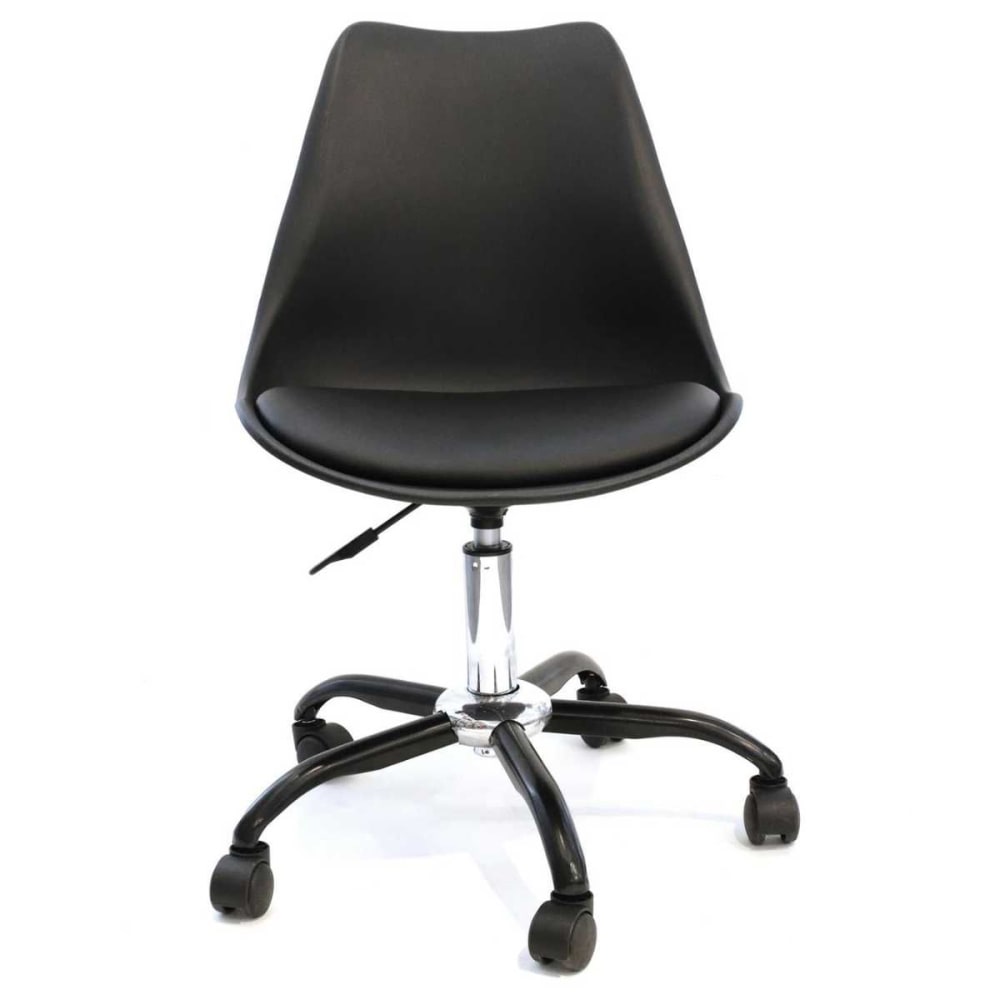 Chaise de bureau Altobuy Reiki noire avec coque rembourrée et cinq roulettes — vue 3