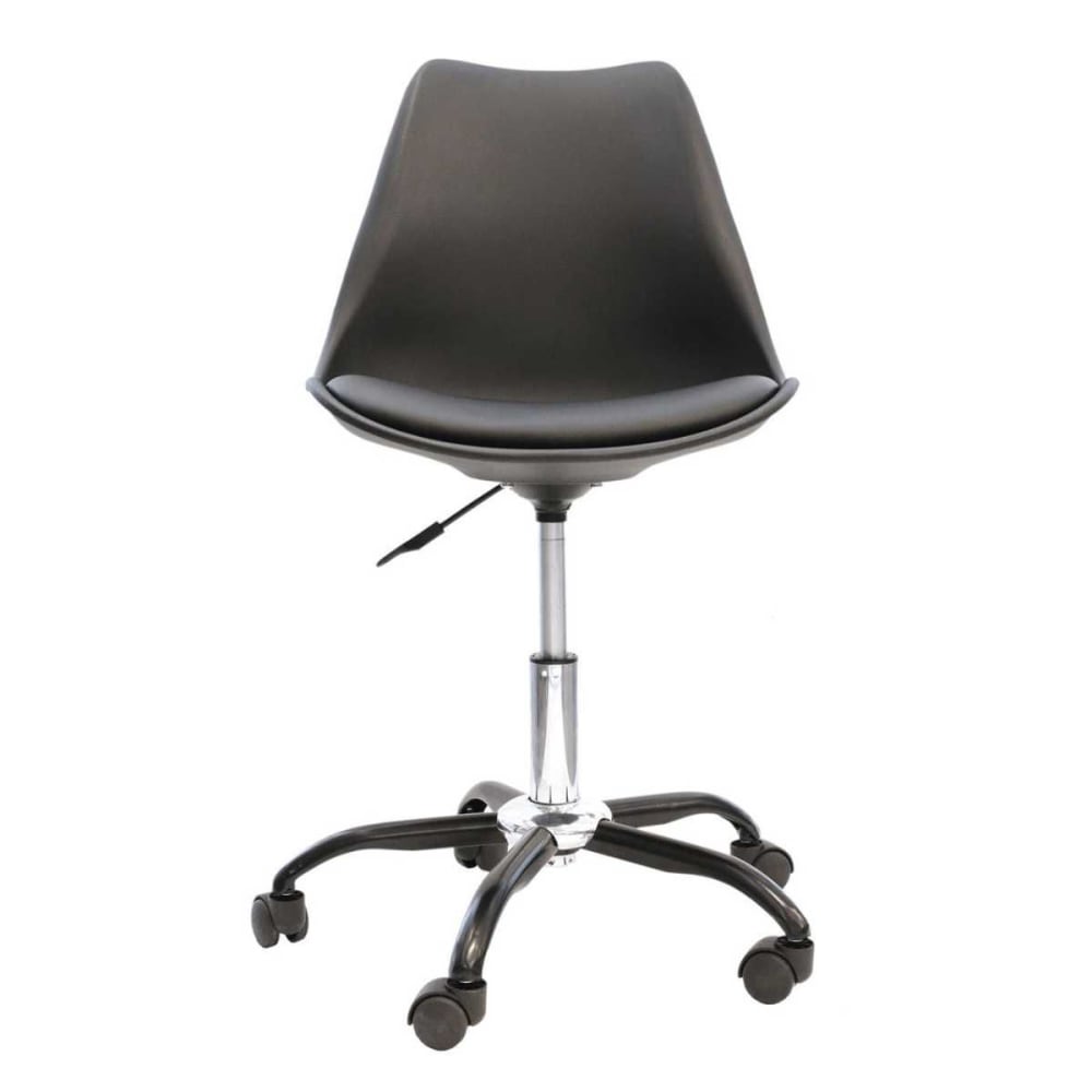 Chaise de bureau Altobuy Reiki noire avec coque rembourrée et cinq roulettes — vue 5