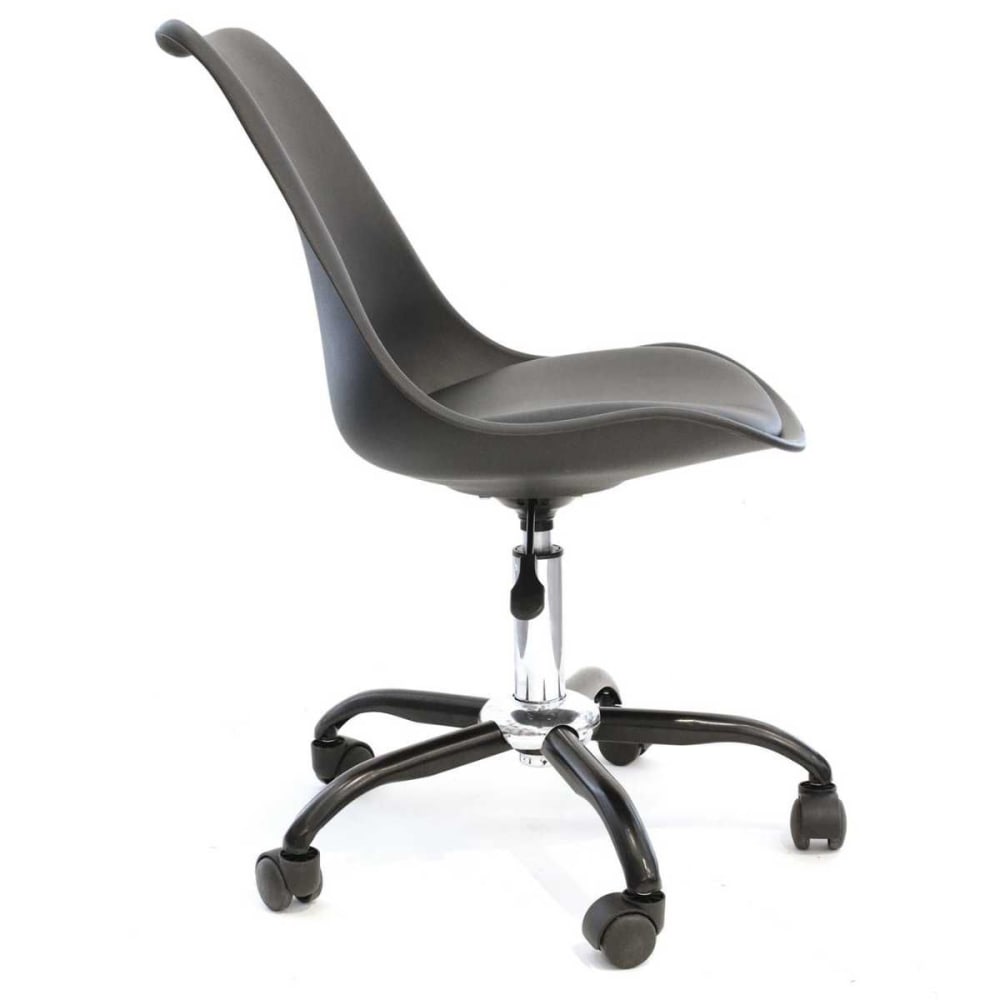 Chaise de bureau Altobuy Reiki noire avec coque rembourrée et cinq roulettes — vue 8