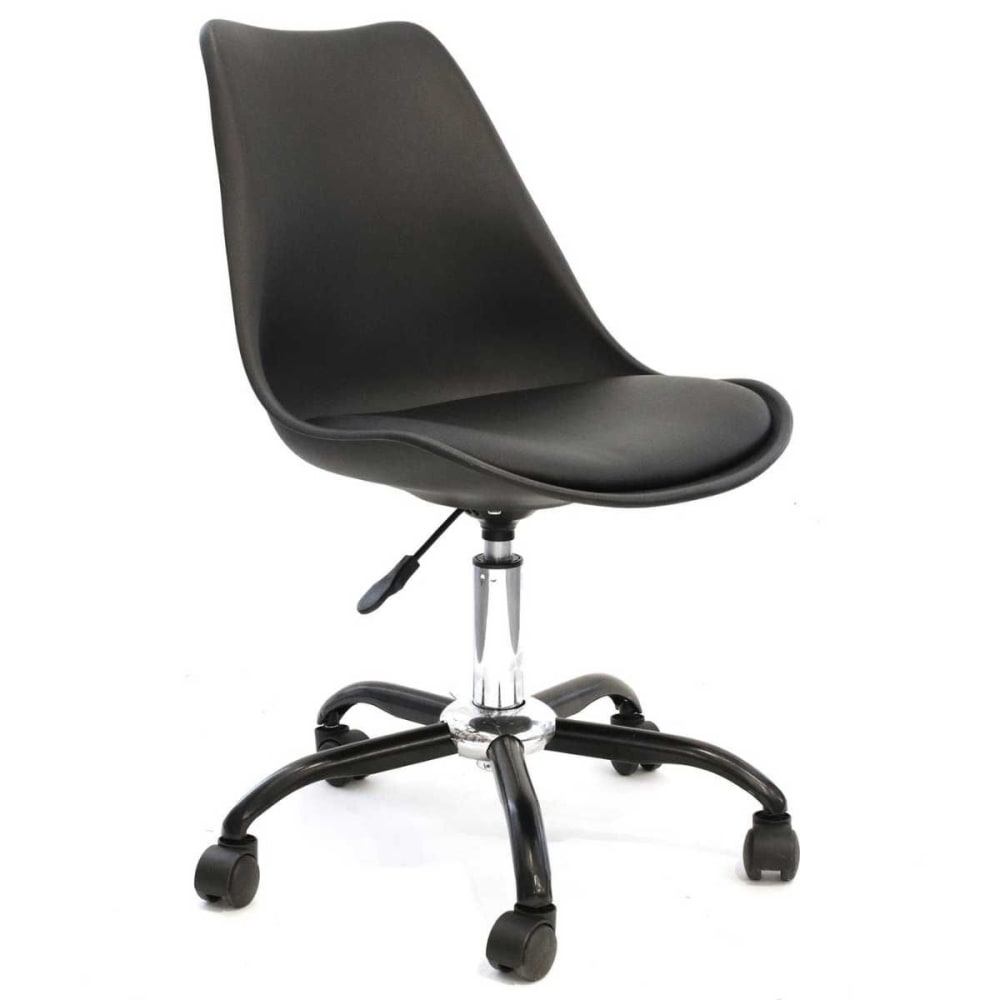Chaise de bureau Altobuy Reiki noire avec coque rembourrée et cinq roulettes