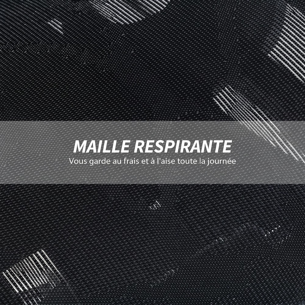 Chaise de bureau Homcom noire avec maille, appui-tête et repose-pieds réglables — vue 6
