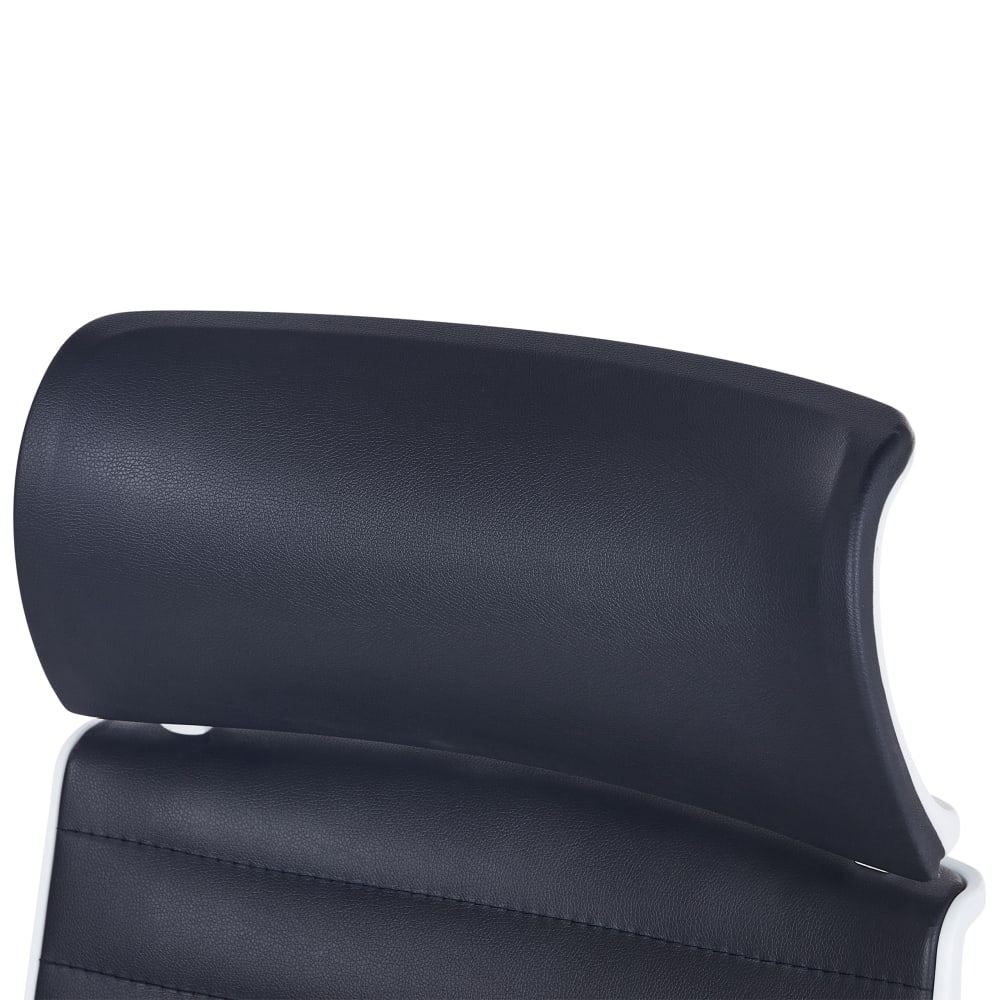 Chaise de bureau Beliani noire en cuir PU avec dossier haut et roulettes — vue 6