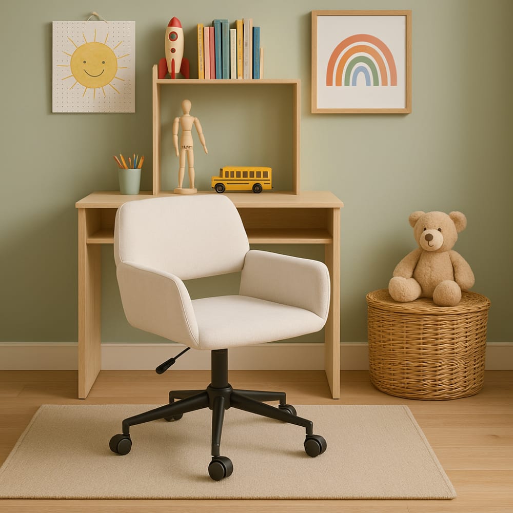 Chaise de bureau enfant Urban Meuble avec dossier arrondi et roulettes pivotantes — vue 2