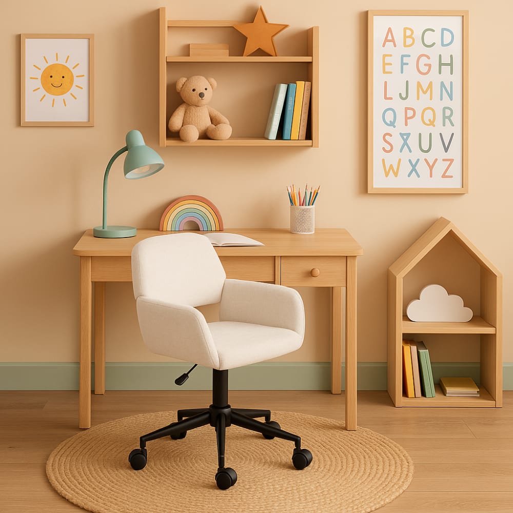 Chaise de bureau enfant Urban Meuble avec dossier arrondi et roulettes pivotantes — vue 4