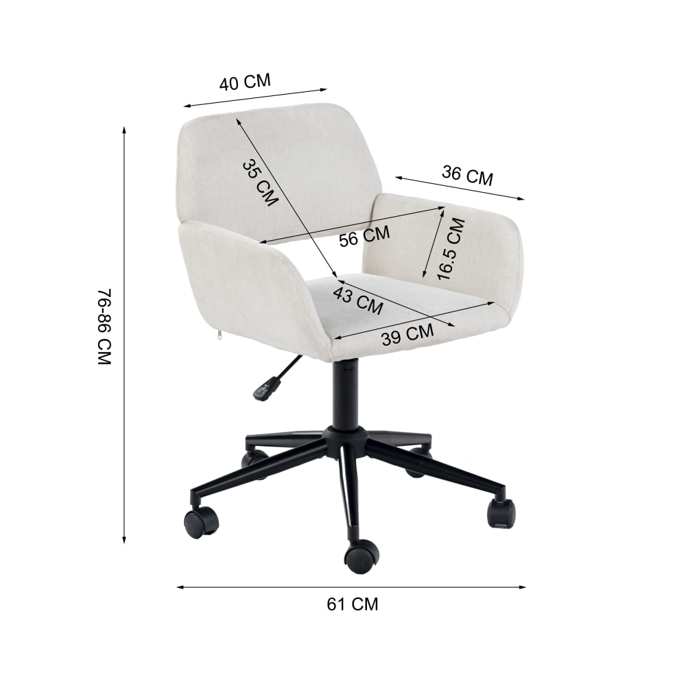 Chaise de bureau enfant Urban Meuble avec dossier arrondi et roulettes pivotantes — vue 7