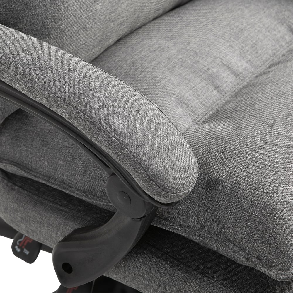 Chaise de bureau massante Vinsetto grise avec dossier inclinable et repose-pieds rétractable — vue 6