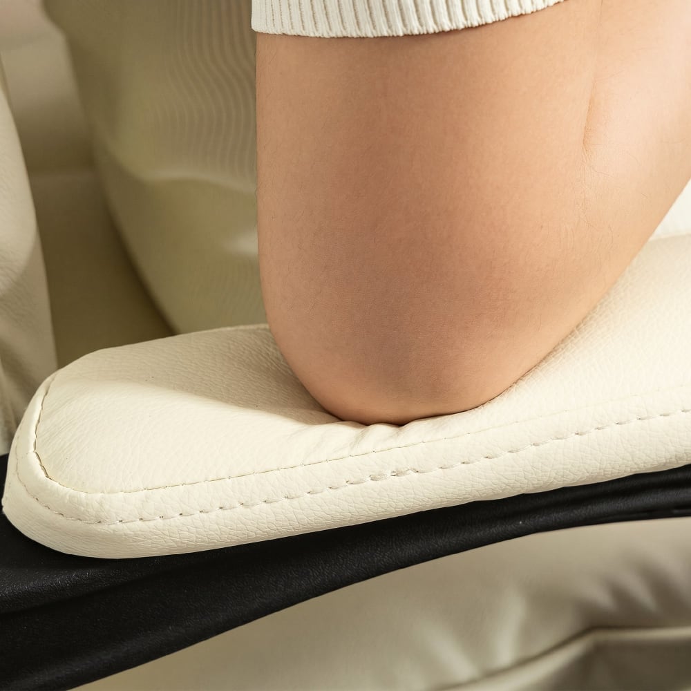 Chaise de bureau inclinable Homcom beige avec repose-pieds intégré — vue 6