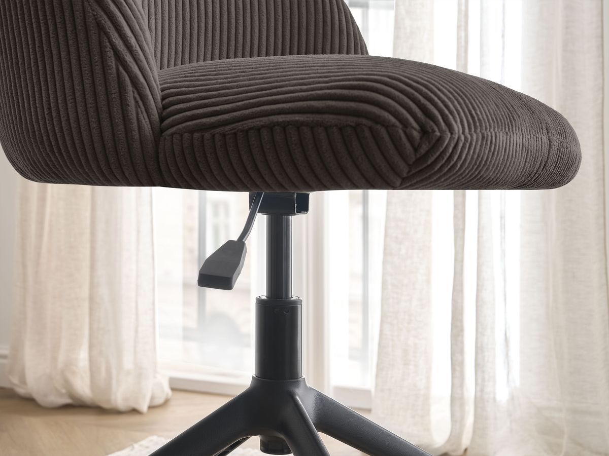 Chaise de bureau LALIE BOBOCHIC taupe en velours côtelé avec roulettes — vue 11