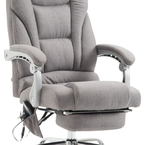 Fauteuil de bureau CLP Pacific en tissu avec repose-pieds et fonction massage