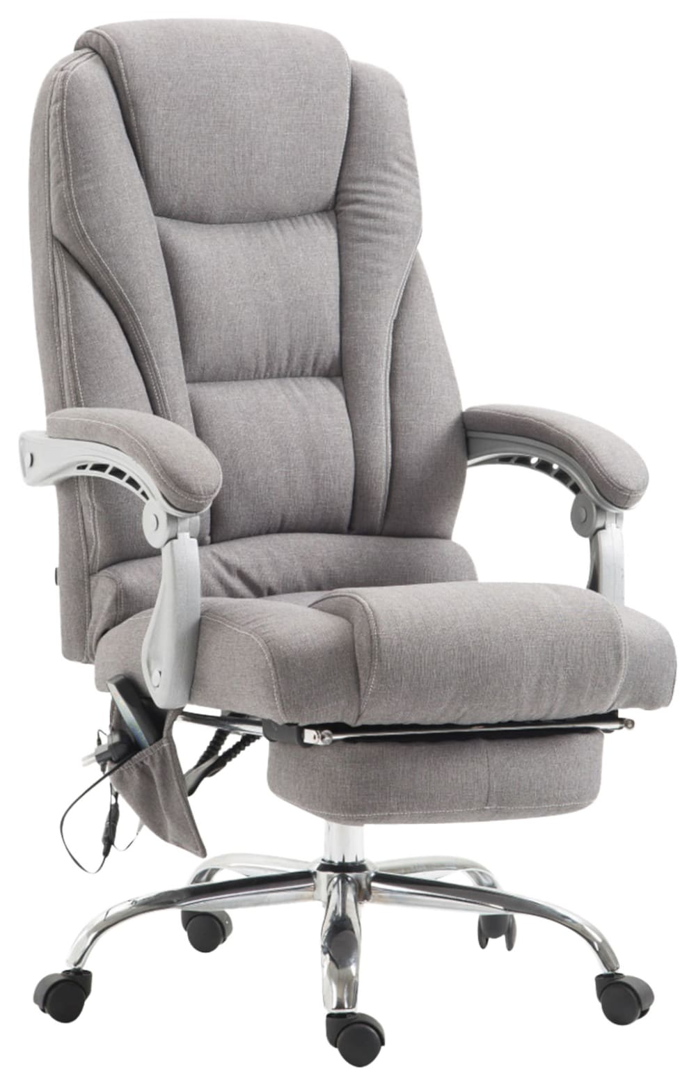 Fauteuil de bureau CLP Pacific en tissu avec repose-pieds et fonction massage