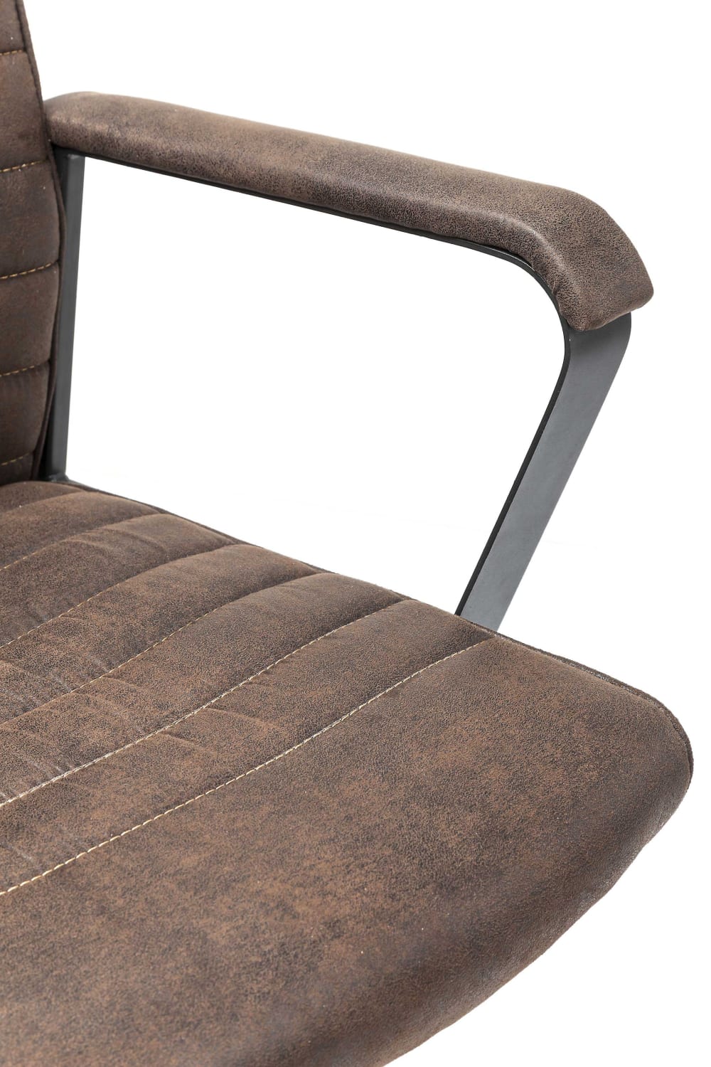 Chaise de bureau Kare Design brune avec accoudoirs, roulettes et assise réglable — vue 3