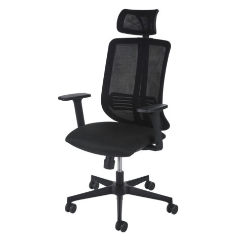 Chaise de bureau TUFO Maisons du Monde noire avec accoudoirs réglables et roulettes