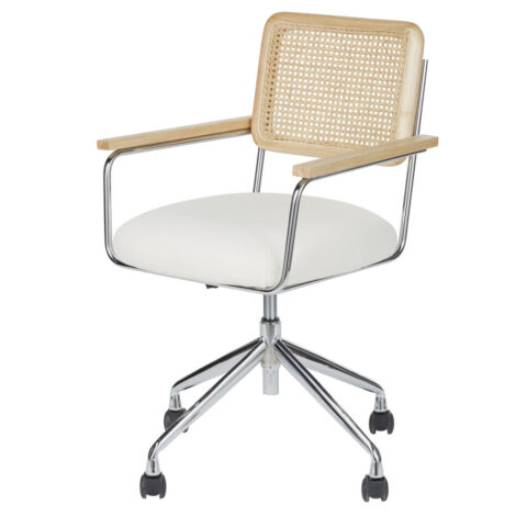 Chaise Rosalie Maisons du Monde avec cannage en rotin et roulettes