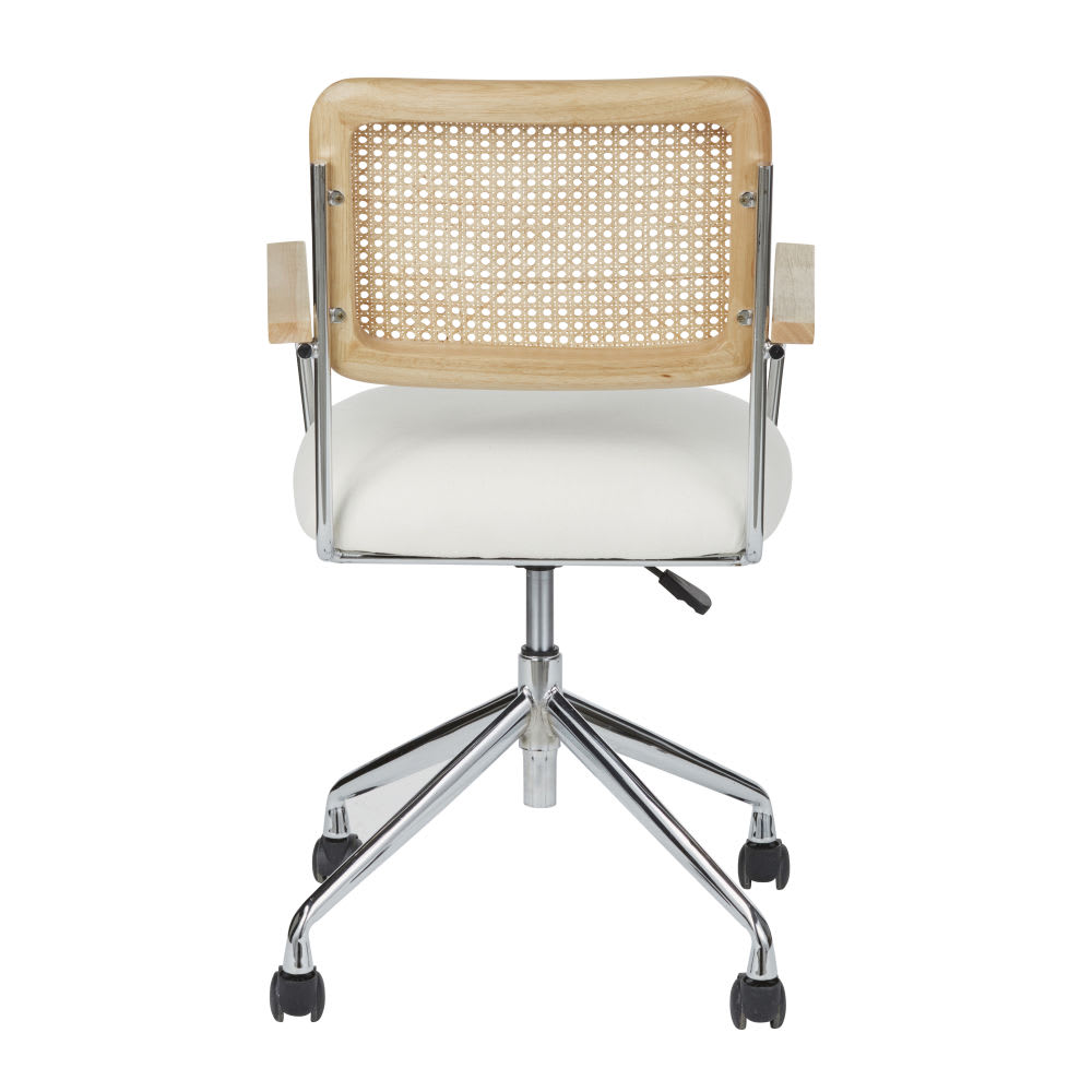 Chaise Rosalie Maisons du Monde avec cannage en rotin et roulettes — vue 3