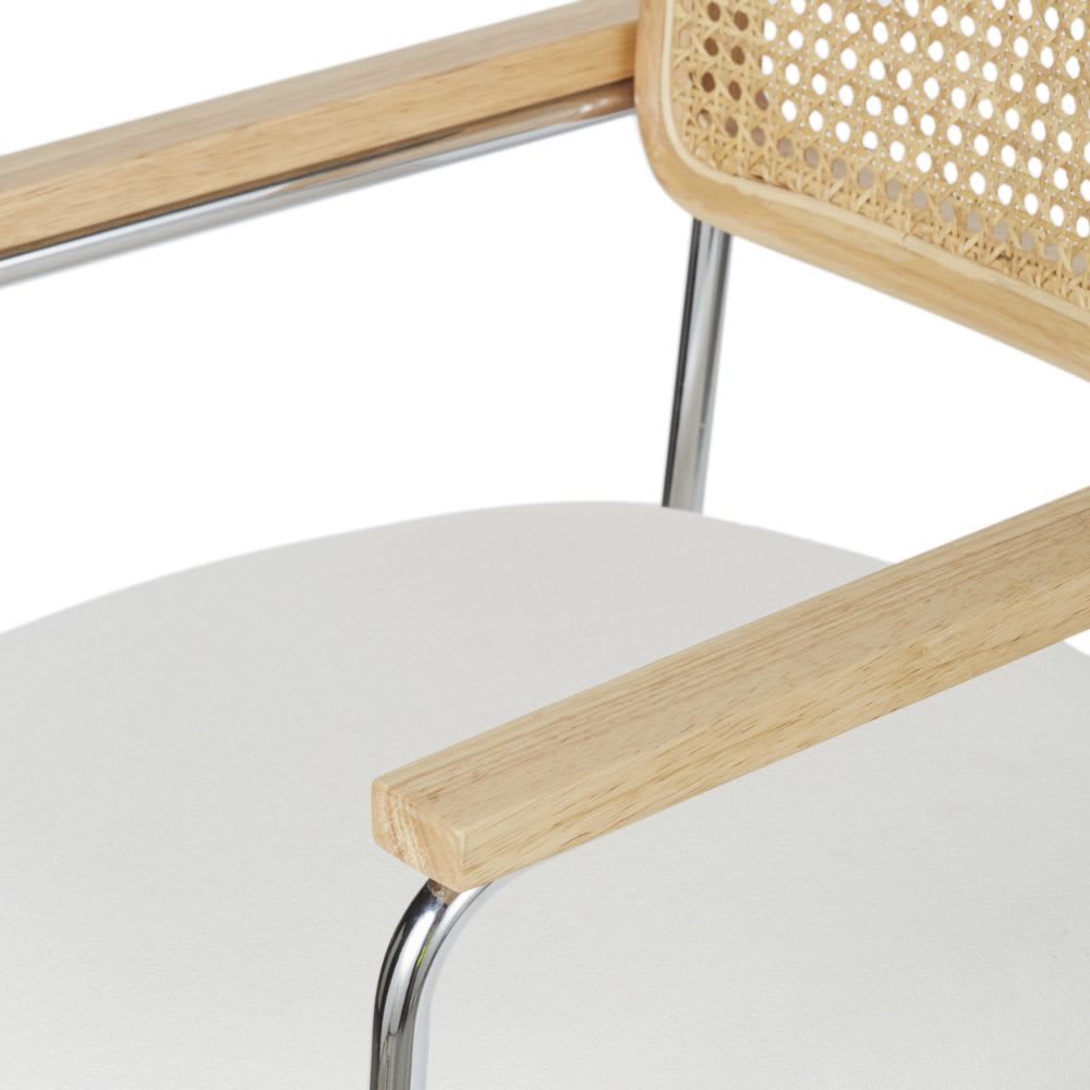 Chaise Rosalie Maisons du Monde avec cannage en rotin et roulettes — vue 4