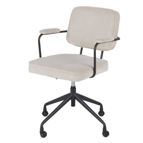 Chaise MATHEO Maisons du Monde en velours côtelé beige, avec roulettes
