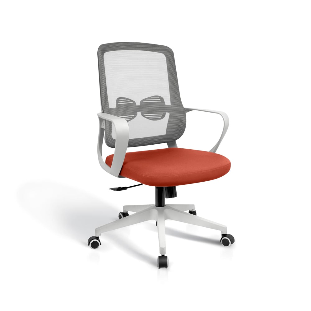 Chaise de bureau Hispanohogar brique et grise, avec dossier en maille