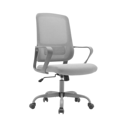 Chaise de bureau Hispanohogar avec assise en tissu, dossier en maille et base chromée