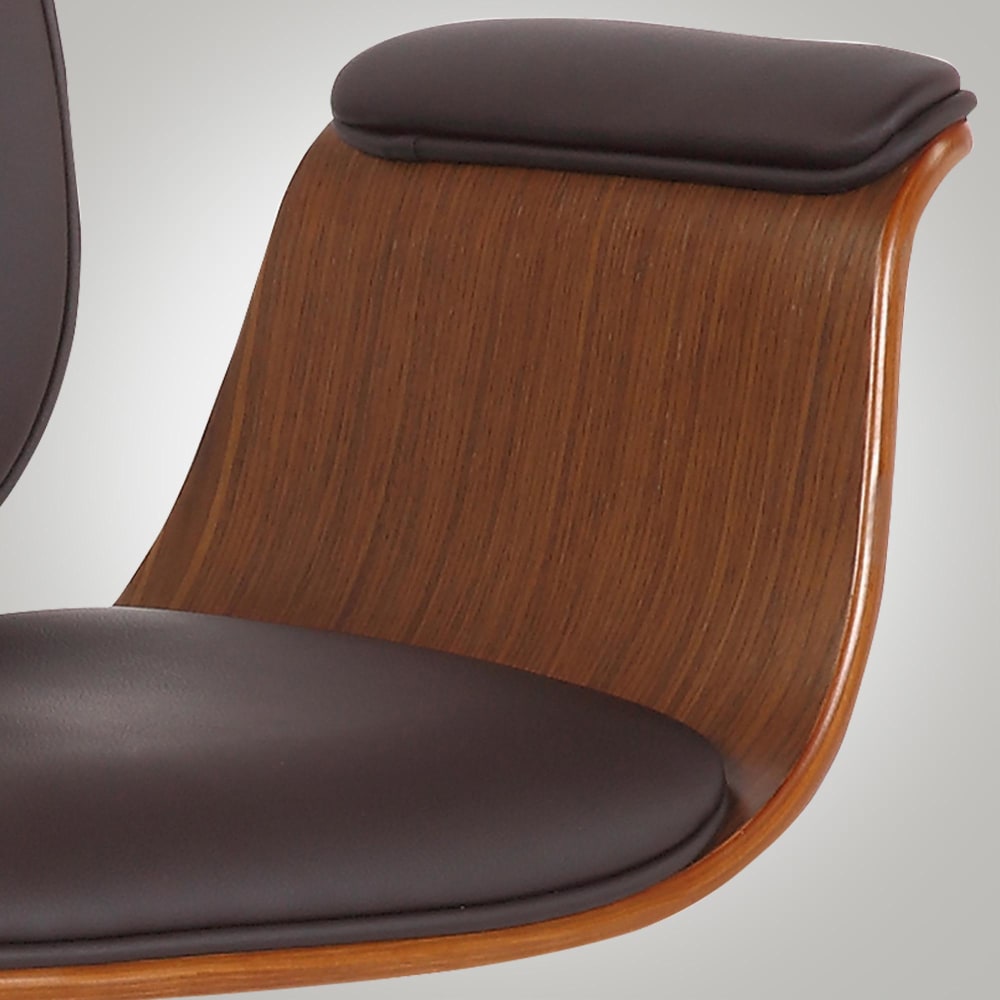 Chaise de bureau CLP Kemberg marron avec coque en bois à l’aspect noyer — vue 3