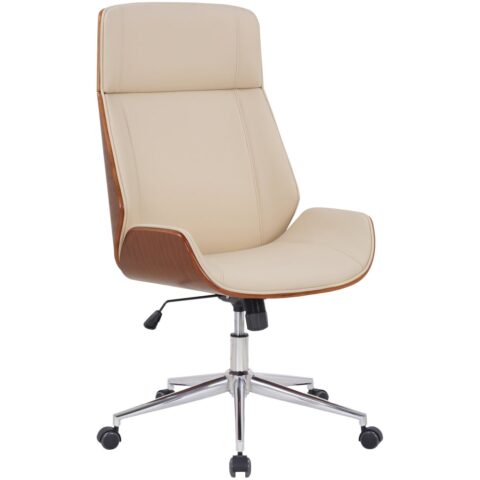 Chaise de bureau CLP Varel à dossier haut et piétement chromé