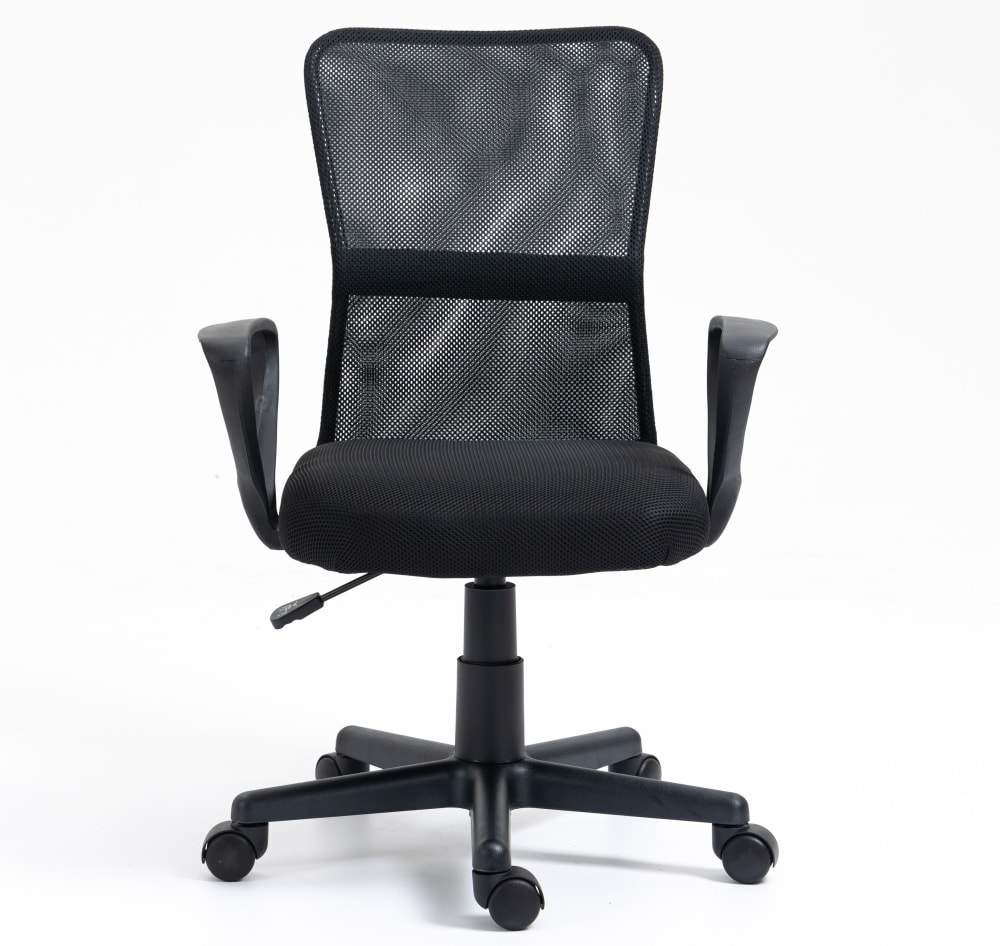Chaise de bureau STACY noire avec assise en tissu et dossier en mesh — vue 4