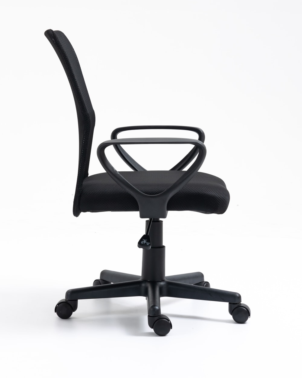 Chaise de bureau STACY noire avec assise en tissu et dossier en mesh — vue 8