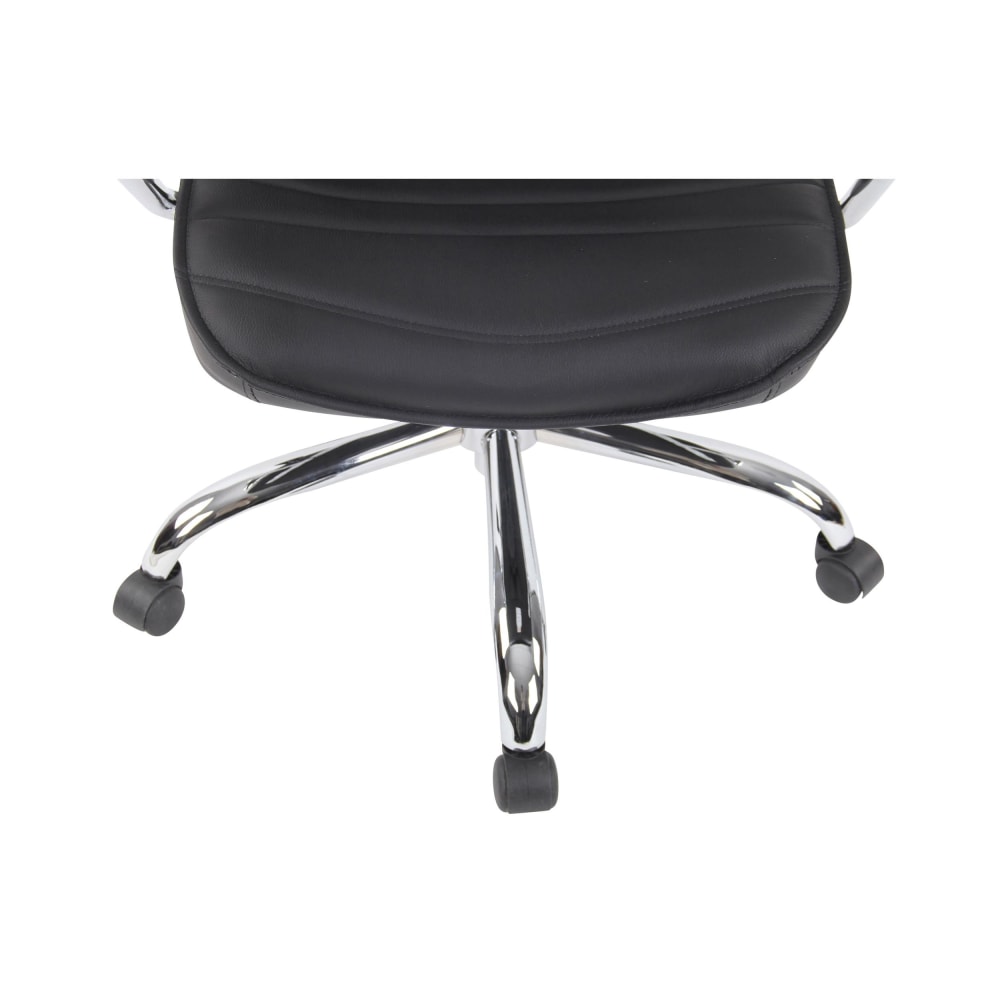 Fauteuil de bureau CLP Rako en cuir véritable avec piétement chromé — vue 8