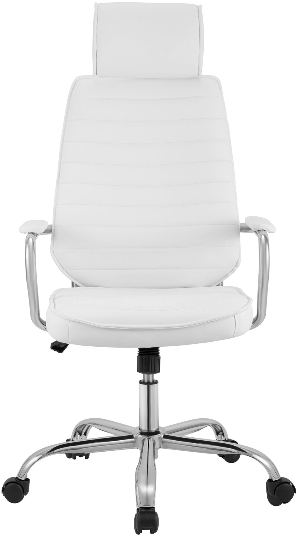 Chaise de bureau CLP Rako blanche avec accoudoirs rembourrés et appui-tête — vue 3