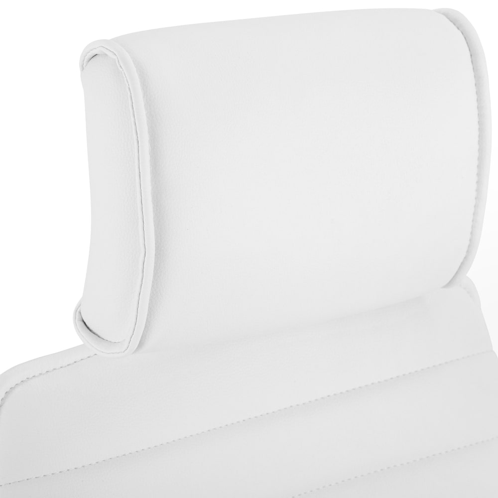 Chaise de bureau CLP Rako blanche avec accoudoirs rembourrés et appui-tête — vue 5