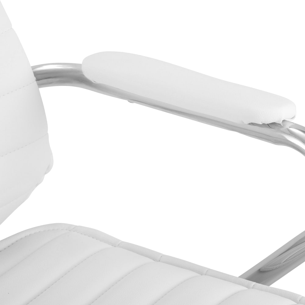 Chaise de bureau CLP Rako blanche avec accoudoirs rembourrés et appui-tête — vue 6
