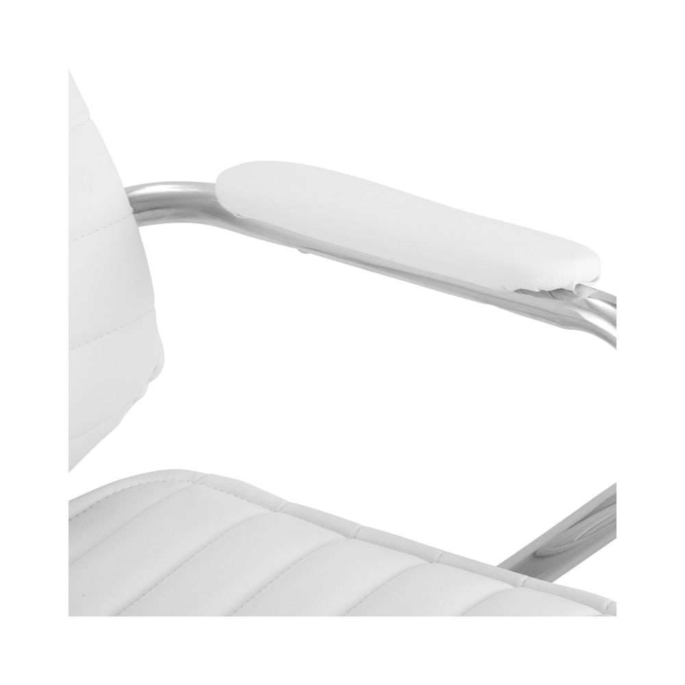 Chaise de bureau CLP Rako blanche avec accoudoirs rembourrés et appui-tête — vue 7