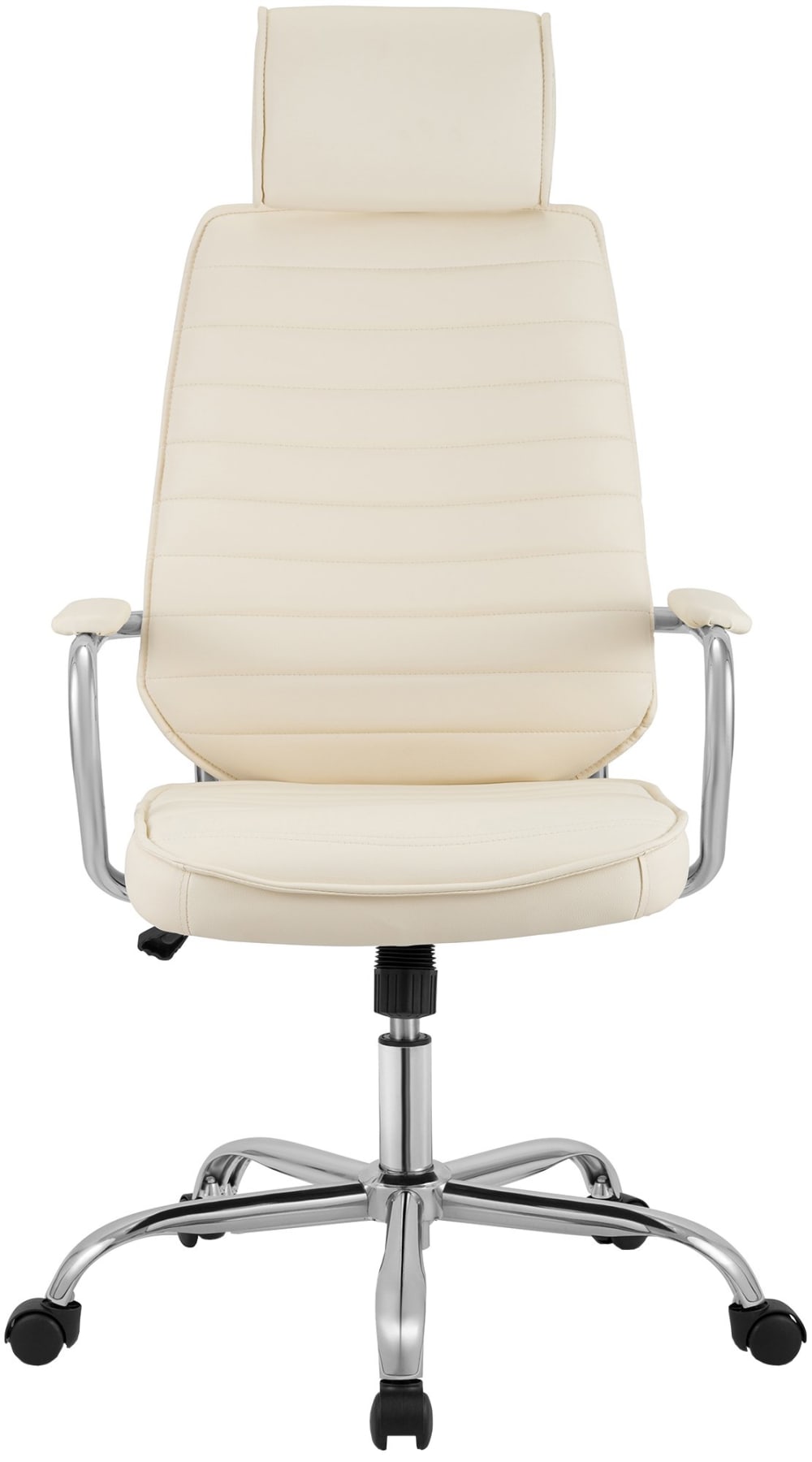 Chaise de bureau CLP Rako crème avec accoudoirs et appui-tête rembourrés — vue 3