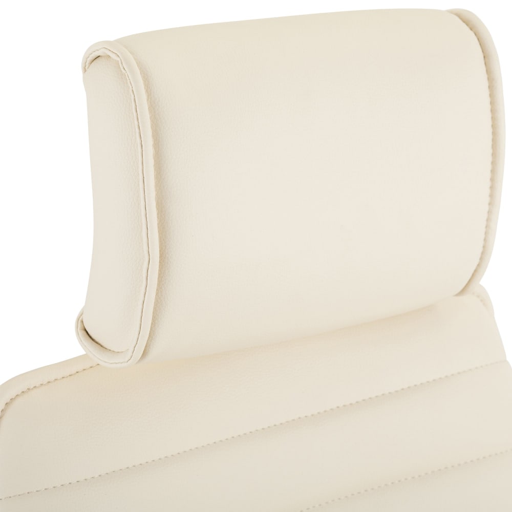 Chaise de bureau CLP Rako crème avec accoudoirs et appui-tête rembourrés — vue 5