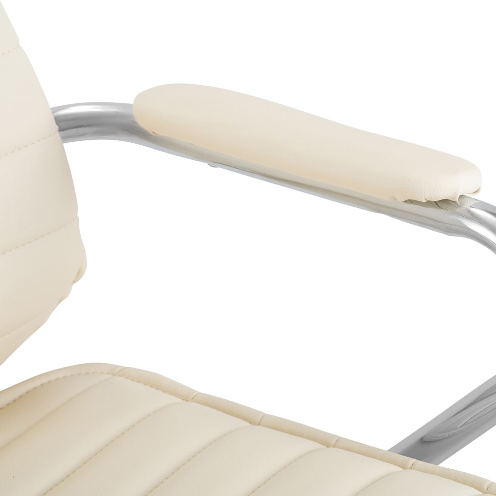 Chaise de bureau CLP Rako crème avec accoudoirs et appui-tête rembourrés — vue 6