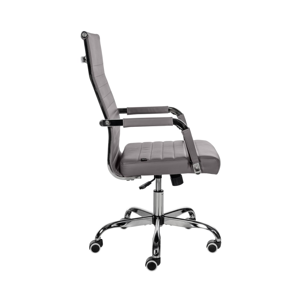 Chaise de bureau Amadora CLP grise avec assise réglable et piétement chromé — vue 4