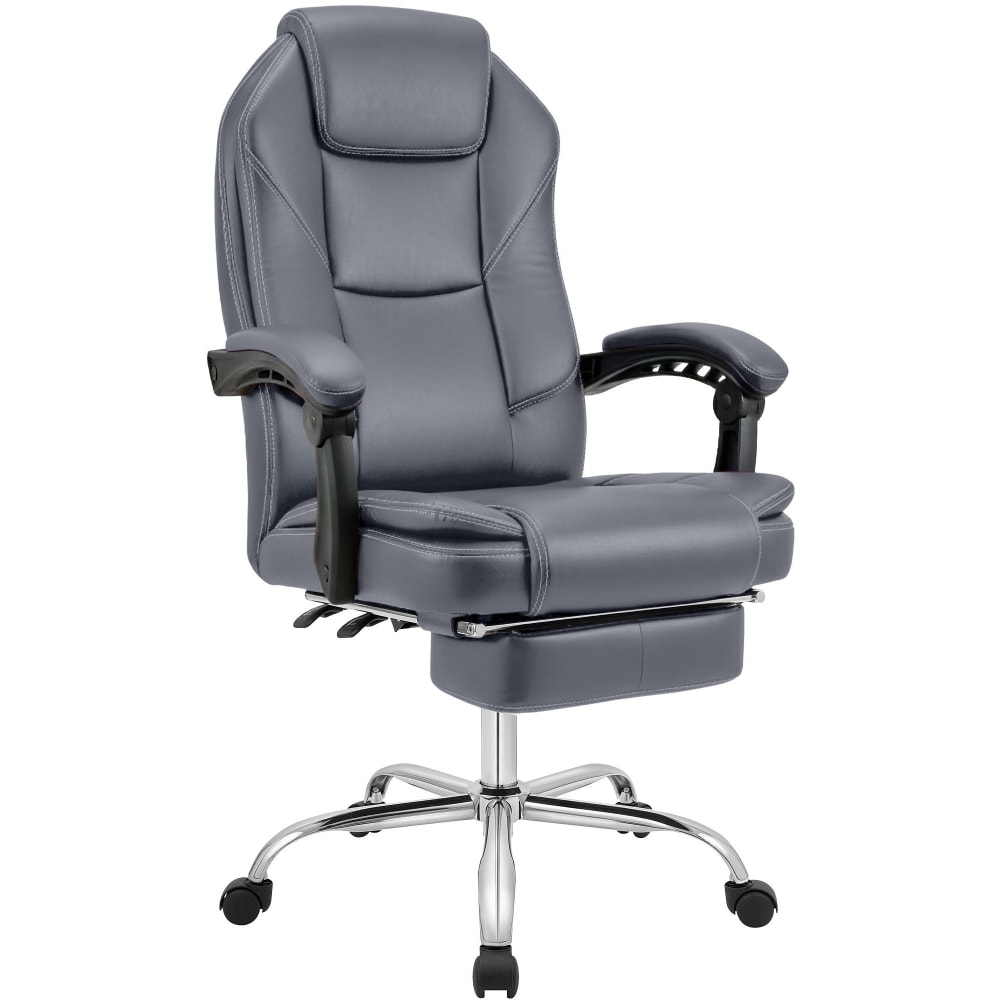 Fauteuil de bureau CLP Castle rembourré avec repose-pieds intégré et piètement métallique
