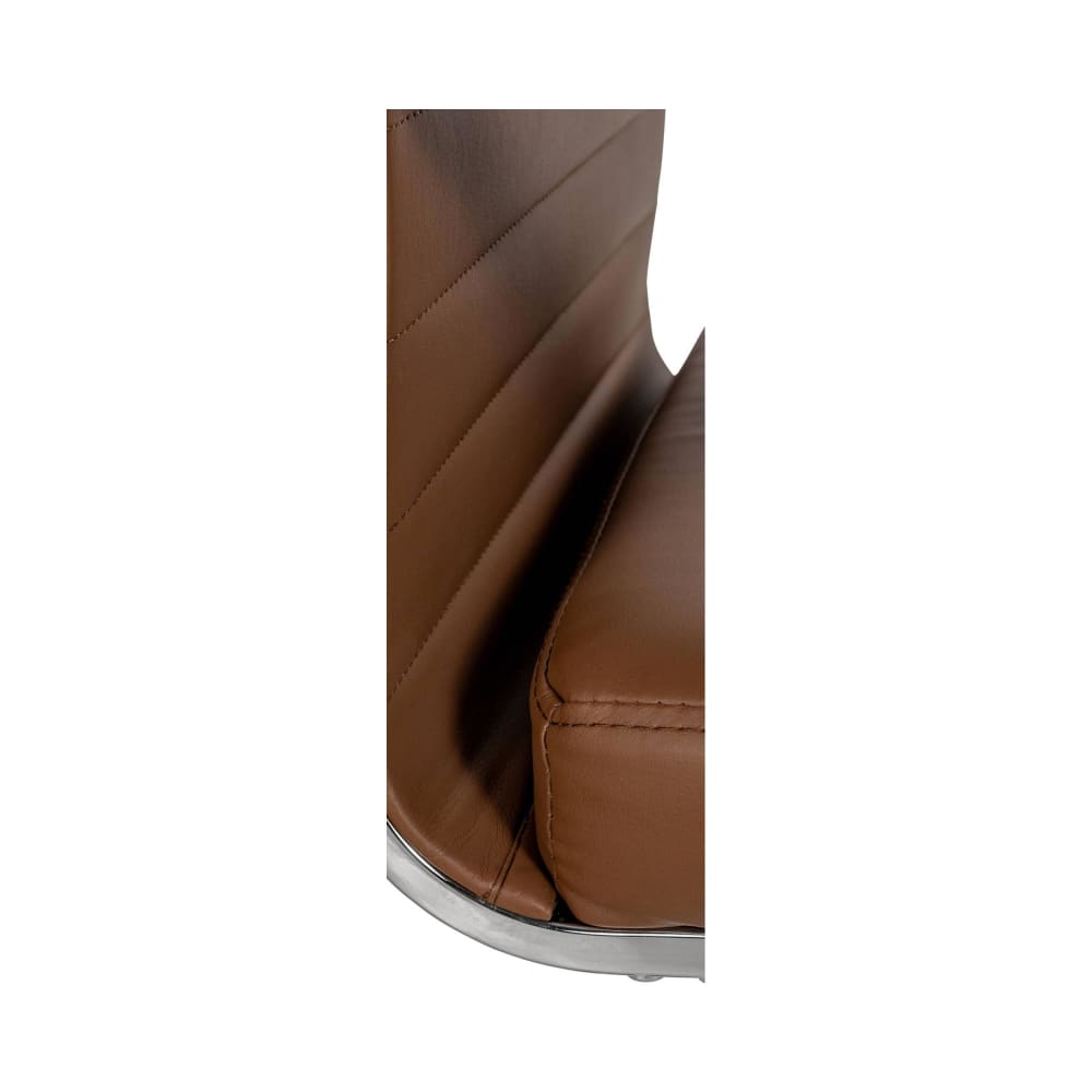 Chaise de bureau Amadora marron clair, pivotante avec assise réglable et piétement chromé — vue 9