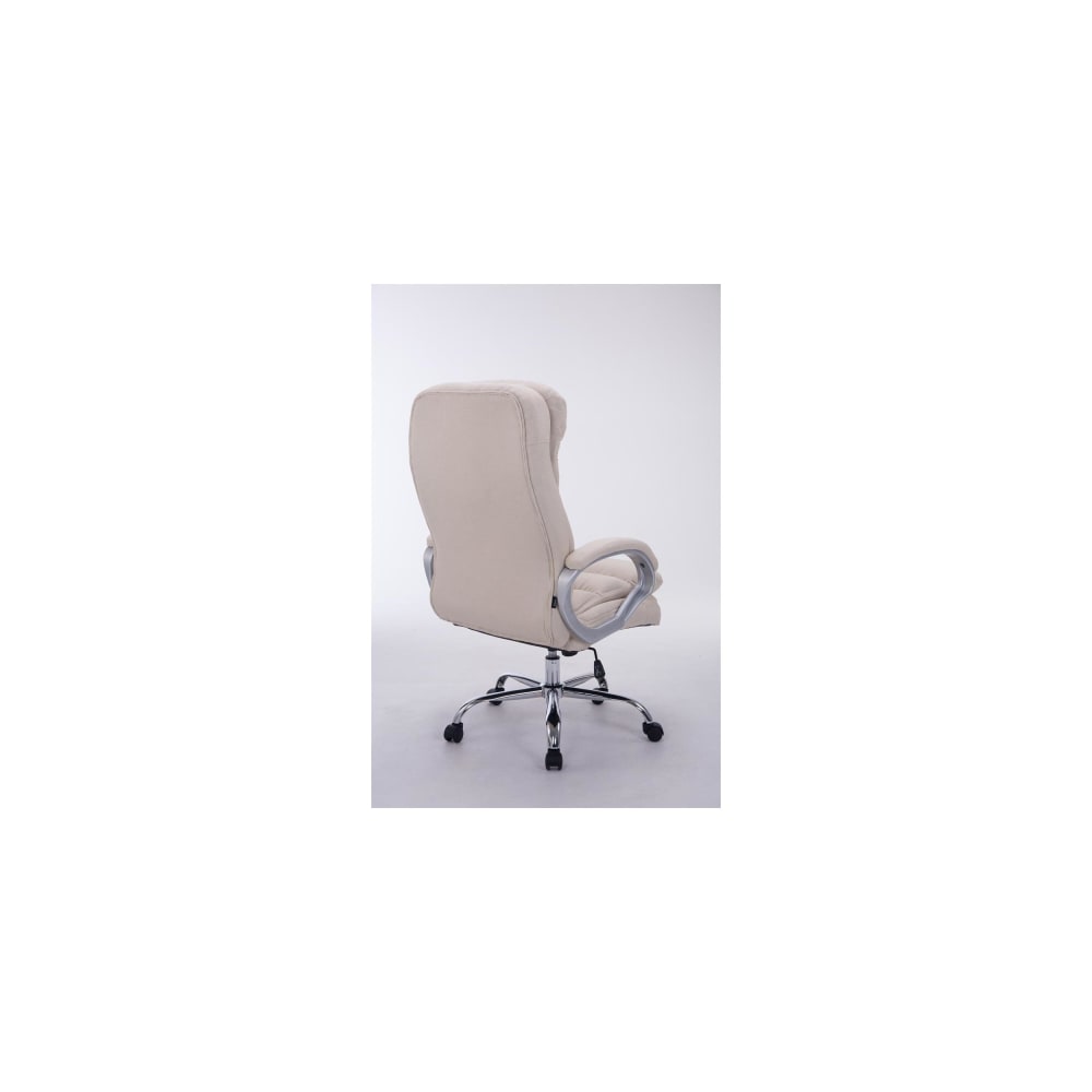 Fauteuil de bureau CLP Big Vancouver crème, tissu rembourré et base à roulettes — vue 4