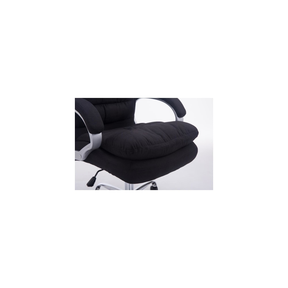 Fauteuil de bureau CLP Big Vancouver noir en tissu avec accoudoirs rembourrés — vue 7