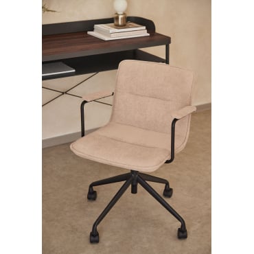 Chaise de bureau Seifert en tissu avec accoudoirs, roulettes et piètement étoile — vue 2