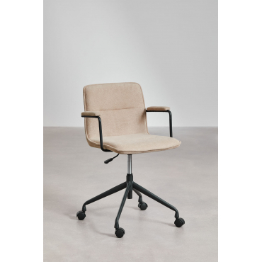 Chaise de bureau Seifert en tissu avec accoudoirs, roulettes et piètement étoile — vue 4