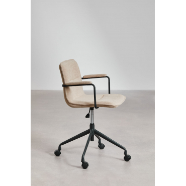 Chaise de bureau Seifert en tissu avec accoudoirs, roulettes et piètement étoile — vue 5