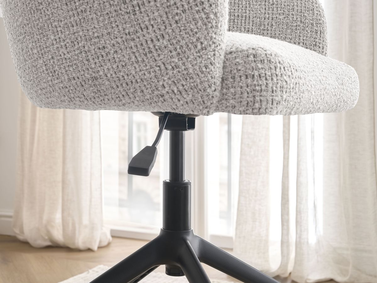 Chaise de bureau SOPHIE BOBOCHIC gris clair en tissu chiné à roulettes — vue 11
